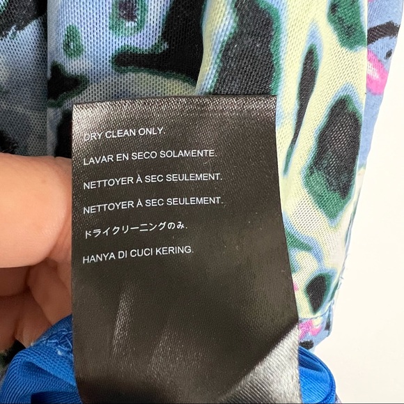 Bebe Y2K Mesh One Shoulder Animal Print Top Small - Picture 7 of 8